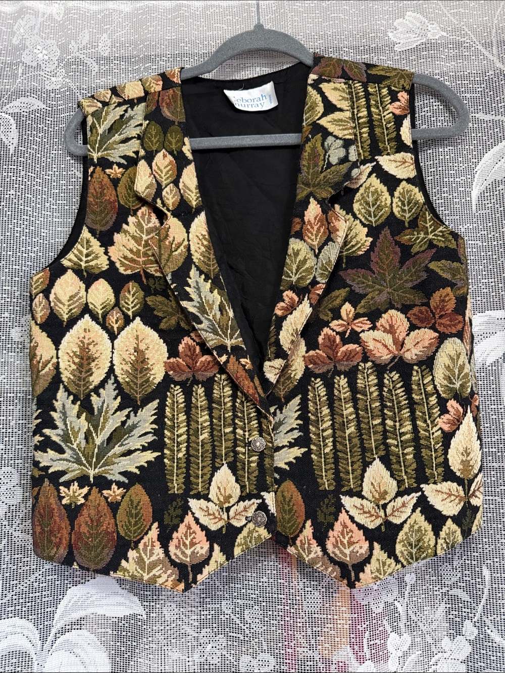 Vintage Deborah Murray Western Leaf Vest Large